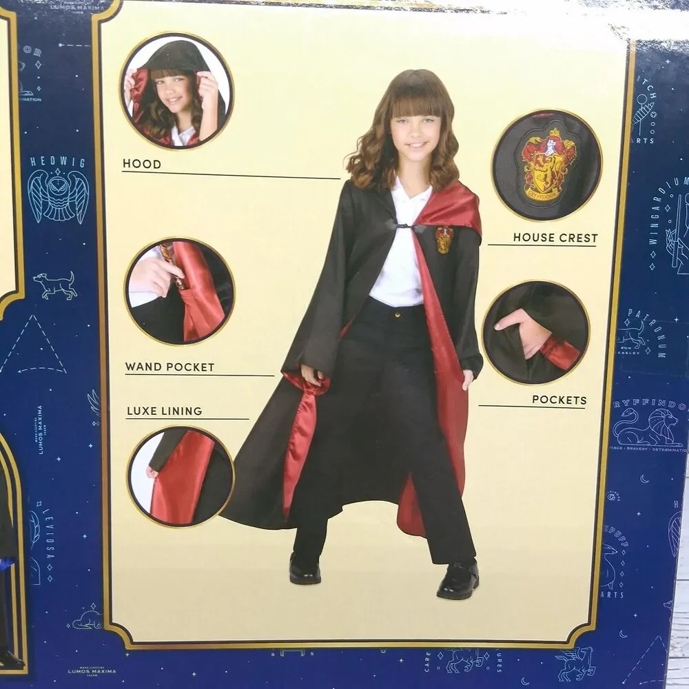 Harry Potter Gryffindor Robe for Kids Fits Sizes 10-12x Jakks Pacific (New)